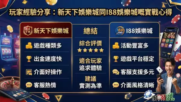 玩家經驗分享：新天下娛樂城同I88娛樂城嘅實戰心得