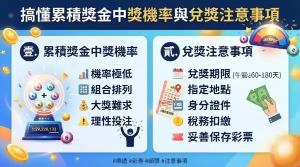 搞懂累積獎金中獎機率與兌獎注意事項